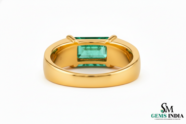 Natural Emerald Cut May Birthstone Men Ring / Anniversary Gift Ring For Men / Wedding Men Ring