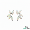Elegant Leaf Style Marquise Opal Stud Earring Minimalist Earrings Gift