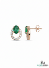 Oval Cut Emerald Diamond Drop Earrings – Timeless Emerald Halo Earrings