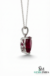 Heart Cut Red Ruby Pendant Simple Solitaire Ruby Pendant for Women
