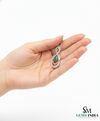 Natural Green Emerald Diamond Infinity Pendant - Green Gemstone Jewelry