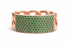 1.30 carat Round Shaped Natural Emerald Iced Out Green Stone Chain Link Ring For men's