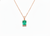Classic 2.30 carat Emerald cut Natural Emerald Pendant Necklace in 14K Gold Gift for Her