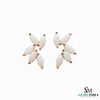 Elegant Leaf Style Marquise Opal Stud Earring Minimalist Earrings Gift