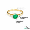 Round Cut Green Emerald Ring with Side Baguette Diamonds – Minimalist Fine Jewelry