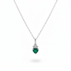 1.90 carat Natural Emerald Heart Pendant with Diamond Accents in 14k Gold