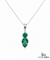 Two-Stone Natural Emerald Drop Pendant Round Pear Cut Design