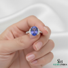 Oval Cut Natural Tanzanite Diamond Ring – Halo Engagement Ring