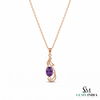 Oval Amethyst Pendant With Diamond Accents – Luxury Jewelry For Woman