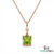 Princess Cut Peridot Solitaire Pendant Minimalist Square Gemstone Jewelry