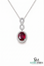 Infinity Style Ruby and Diamond Pendant Necklace July Birthstone Jewelry