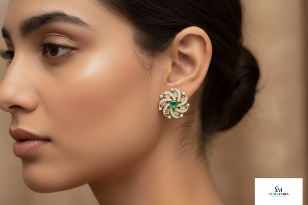 7,80 ct dunkelgrüne Statement-Ohrhänger mit großen sambischen Smaragden im Smaragd- und Ovalschliff, 18 Karat Gold, Smaragdohrringe, ovale Smaragdstifte (Kopie)