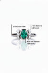 2.20 carat Oval Shape natural emerald and diamond ring in 14k solid gold Anniversary Gift