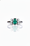 2.20 carat Oval Shape natural emerald and diamond ring in 14k solid gold Anniversary Gift