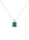 10.40 carat Modern and Elegant Natural Octagon Emerald Pendant in 14K Gold
