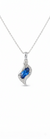 Elegant Marquise Blue Sapphire Diamond Swirl Pendant - Minimalist Jewelry Gift