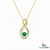 Round Natural Emerald Infinity Diamond Halo Pendant - Infinity pendant for women