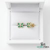 Elegant Pear Emerald & Diamond Butterfly Earrings – Fine Gold Jewelry
