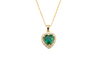 2.20 carat Natural Emerald Heart Pendant in Gold with Diamond Accents Elegant Gift for Her