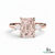 Emerald Cut Morganite Diamond Promise Ring in 18K Gold - Gift For Her