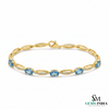 Oval Aquamarine Diamond Tennis Bracelet | Contemporary Design