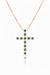 2.80 carat 14k Solid Gold Cross Pendant Round Natural Emerald Faith Jewelry Gift