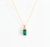 2.20 carat Emerald-Cut Natural Emerald Pendant Necklace in 14K Gold with Diamond Accents
