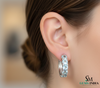 Natural Aquamarine Hoop Earrings - Elegant Blue Gemstone Jewelry