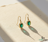 Natural Emerald Oval Drop Earrings – Gold Classic Everyday Fine Jewelry Earrings