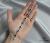 September Birthstone Blue Sapphire & Diamond Floral Bracelet – Elegant Fine Jewelry
