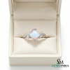 Octagon Cut Opal Ring with Floral Vine Design – Nature Inspired Yellow Gold Opal Ring