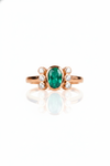 2.20 carat Oval Shape natural emerald and diamond ring in 14k solid gold Anniversary Gift