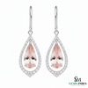 Pear-Shaped Morganite Diamond Drop Earrings - Luxury Morganite Drop Earrings