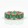4.40 carat Pear cut Natural Emerald Eternit Band In 14 and 18K Gold Special Gift for her