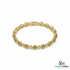 Natural Peridot & Diamond Tennis Bracelet - Elegant Green Gemstone Bracelet