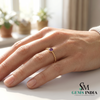 Dainty Amethyst Solitaire Ring with Beaded Band – February Birthstone Jewelry