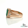 Natural Emerald And Triangle Moissanite Ring 10.20 Carats Engagement Ring in 14K gold