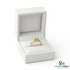 Natural Round Cut Peridot Faceted Gemstone Engagement Ring