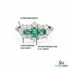 Three Stone Emerald and Diamond Cluster Ring – Fine Gold Jewelry