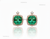 Cushion Cut Natural Emerald Halo Stud Earrings in 14K Gold Green Gemstone Gift for her&nbsp;