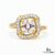 Elegant Cushion Morganite Ring with Diamond Halo - Morganite bridal ring