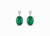 2.50 carat Oval shape Natural Emerald and Diamond Stud Earrings in 14k Gold