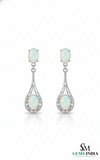 Classic Oval Opal Hanging Earrings – Vintage Inspired Opal earrings for her