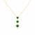 Triple Heart Design Round Natural Emerald Pendant in 14k Gold Romantic May Birthstone Gift