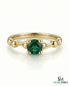 2 Karat Herzform-Smaragd- und Diamantring aus 14 Karat Gold, Smaragd-Verlobungsring
