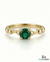 2 Karat Herzform-Smaragd- und Diamantring aus 14 Karat Gold, Smaragd-Verlobungsring
