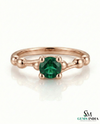 2 Karat Herzform-Smaragd- und Diamantring aus 14 Karat Gold, Smaragd-Verlobungsring