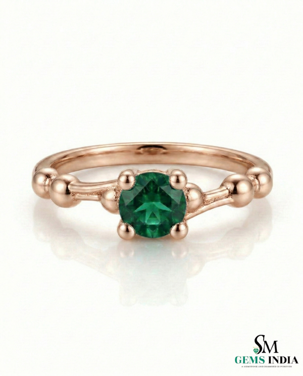 2 Karat Herzform-Smaragd- und Diamantring aus 14 Karat Gold, Smaragd-Verlobungsring