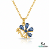 Peacock Design Blue Sapphire Pendant - Blue Stone Pendant