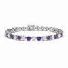 Round Natural Amethyst Diamond Bracelet for Women - Fine Gold Jewelry